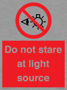 Do not stare at light source